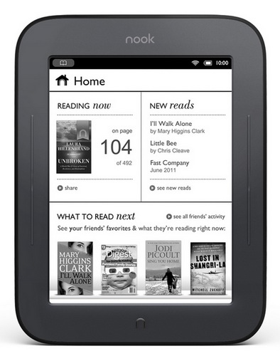 Barnes & Noble NOOK Touch E-book Reader home screen