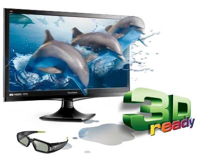 ViewSonic V3D245wm-LED 24-inch Display with built-in 3D Emitter