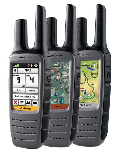 Garmin Rino 610, 650 and 655t handheld two-way radios with GPS