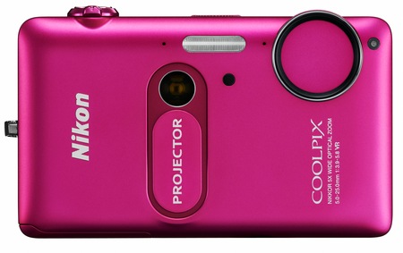 Nikon CoolPix S1200pj Digital Camera with built-in Projector pink