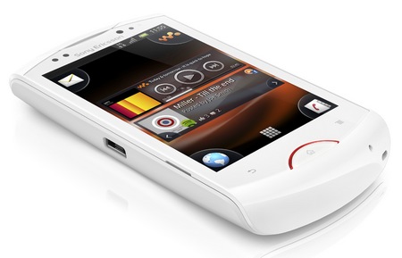 Sony Ericsson Live with Walkman Android Phone white angle