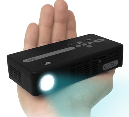 AAXA P4 Pico Projector - World's Brightest Battery Powered Projector on hand