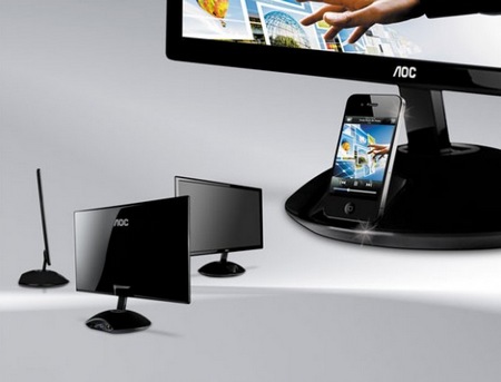 AOC e2343Fi LCD Display with integrated iPhone iPod Dock