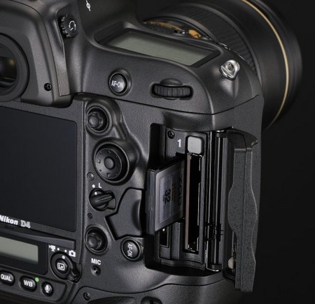 Nikon D4 Digital SLR memory card slot