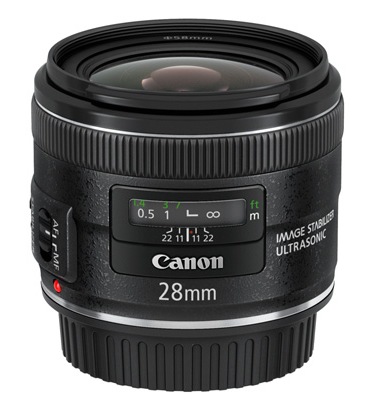 Canon EF 28mm f2.8 IS USM Lens with Optical Image Stabilization