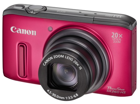 Canon PowerShot SX260 HS GPS 20x zoom digital camera red