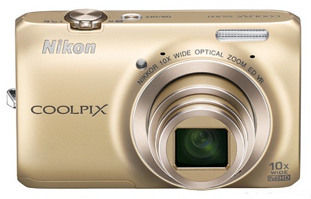 Nikon CoolPix S6300 Compact 10x Zoom Camera champagne gold