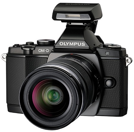 Olympus OM-D E-M5 Micro Four Thirds Camera with flash