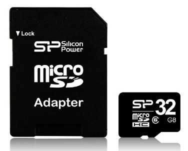 Silicon Power Class 6 32GB microSDHC Memory Card