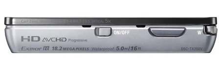 Sony Cyber-shot DSC-TX200V Slim, Stylish Waterproof Camera silver top