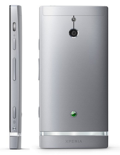 Sony Xperia P Smartphone with Aluminium Unibody and WhiteMagic Display back side