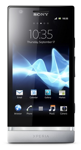 Sony Xperia P Smartphone with Aluminium Unibody and WhiteMagic Display front