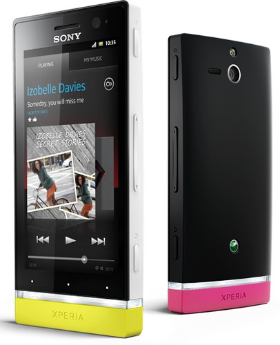 Sony Xperia U Android Smartphone pink yellow