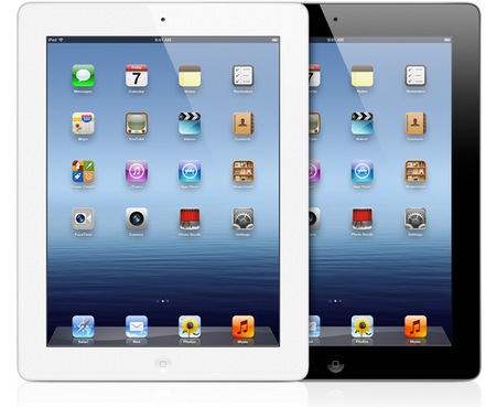 Apple announced the new iPad - A5X CPU, Retina Display and LTE 4G black white