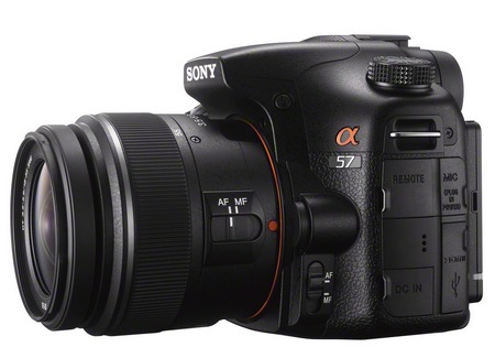 Sony Alpha A57 DSLR Camera with Translucent Mirror side