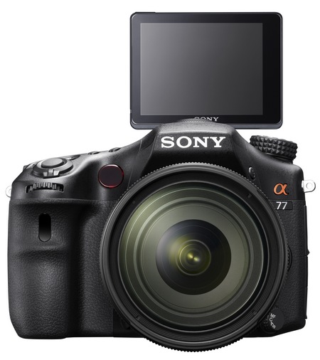 Sony Alpha A77 Translucent Mirror Camera display flip front