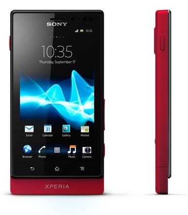 Sony Xperia sola Smartphone with Floating Touch red 1