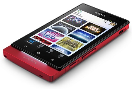 Sony Xperia sola Smartphone with Floating Touch red