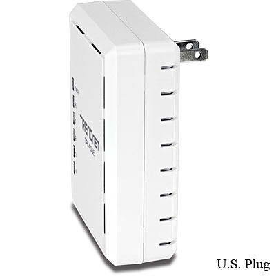 TRENDnet TPL-405E 500Mbps Powerline AV Adapter with 4 Gigabit LAN Ports us plug