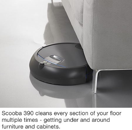 iRobot Scooba 390 Floor Washing Robot under sofa