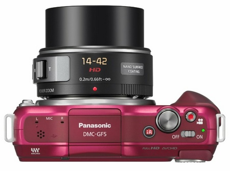 Panasonic LUMIX DMC-GF5 Micro Four Thirds Camera red top