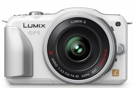 Panasonic LUMIX DMC-GF5 Micro Four Thirds Camera white front