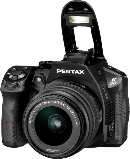 Pentax K-30 Weather Resistant DSLR Camera flash open