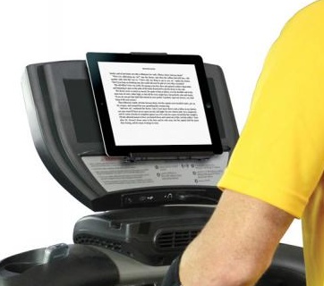 Scosche fitRAIL Exercise Mount for iPad in use