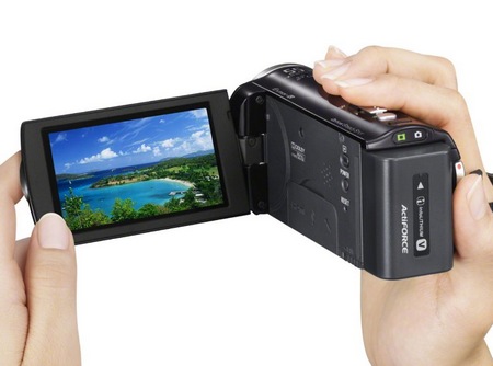 Sony Handycam HDR-CX260V Full HD Camcorder on hand