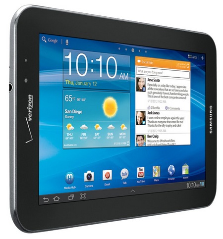 Verizon Samsung Galaxy Tab 7.7 LTE 4G Android Tablet landscape