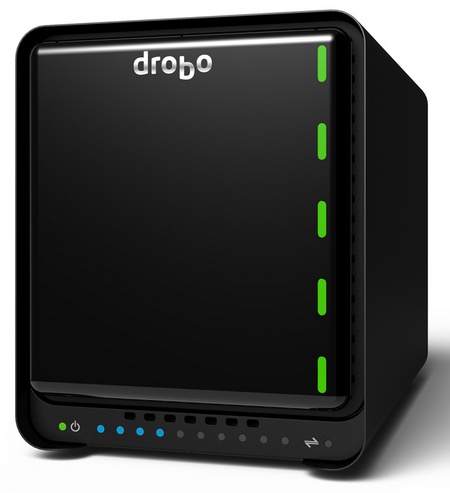 Drobo 5D Storage Device with USB 3.0 and Thunderbolt angle