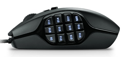 Logitech G600 MMO Gaming Mouse with 20 buttons side