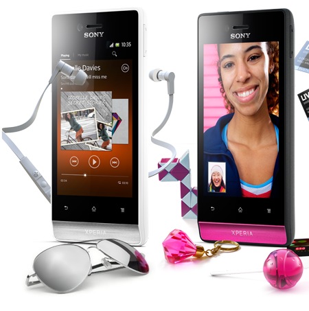 Sony Xperia miro Social Smartphone white pink