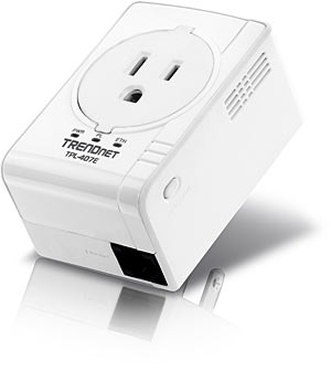 TRENDnet TPL-407E Compact 500Mbps Powerline AV Adapter with Outlet