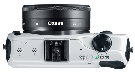 Canon EOS M Mirrorless Interchangeable Lens Camera top white