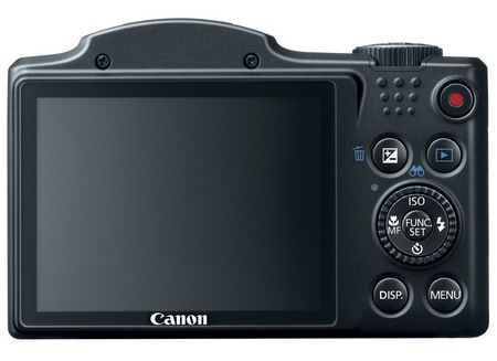 Canon PowerShot SX500 IS 30x long zoom camera back