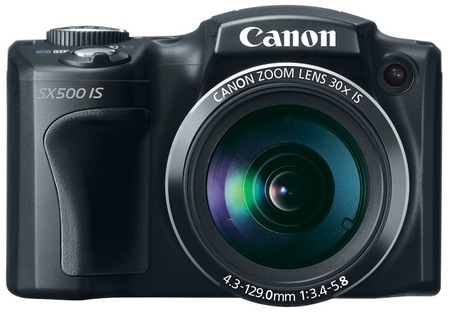 Canon PowerShot SX500 IS 30x long zoom camera front