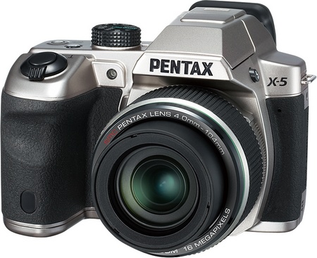 Pentax X-5 Digital Camera with 26x Long Zoom silver