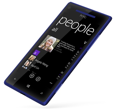 HTC 8X Windows Phone 8 Smartphone blue angle