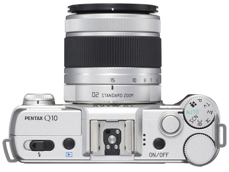 Pentax Q10 Mirrorless Interchangeable Lens Camera silver top