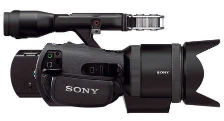 Sony Handycam NEX-VG30H Interchangeable Lens Camcorder SELP-18200 E PZ Lens side