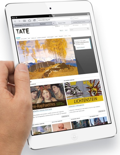 Apple iPad mini 7.9-inch Touchscreen, dual-core A5 lte 1080p video hand 1