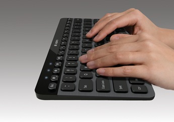 Logitech Bluetooth Illuminated Keyboard K810 for Windows, iOS and Android typing