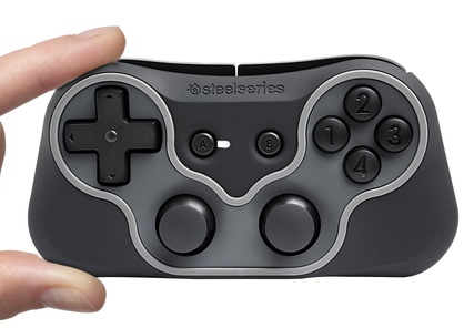 SteelSeries Free Mobile Wireless Controller on hand