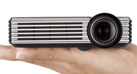 ViewSonic PLED-W200 Pico LED Projector on hand