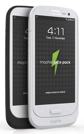 Mophie juice pack Battery Case for Samsung Galaxy S III front angle