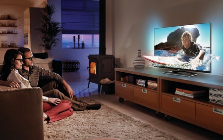 Philips PFL6900 Series Frameless Smart TVs in use