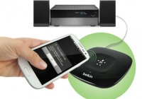 Belkin HD Bluetooth Music Receiver supports NFC for tap-and-play in use