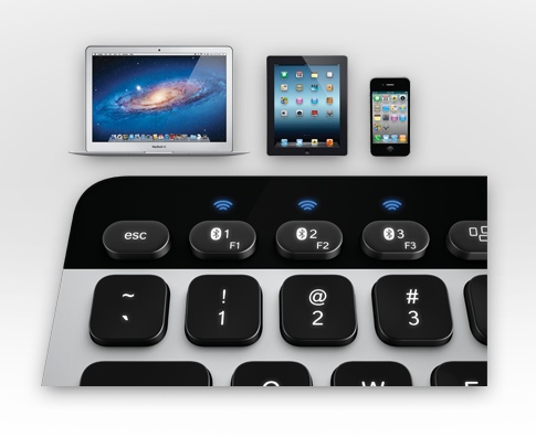 Logitech Bluetooth Easy-Switch Keyboard for Mac, iPad and iPhone switch button
