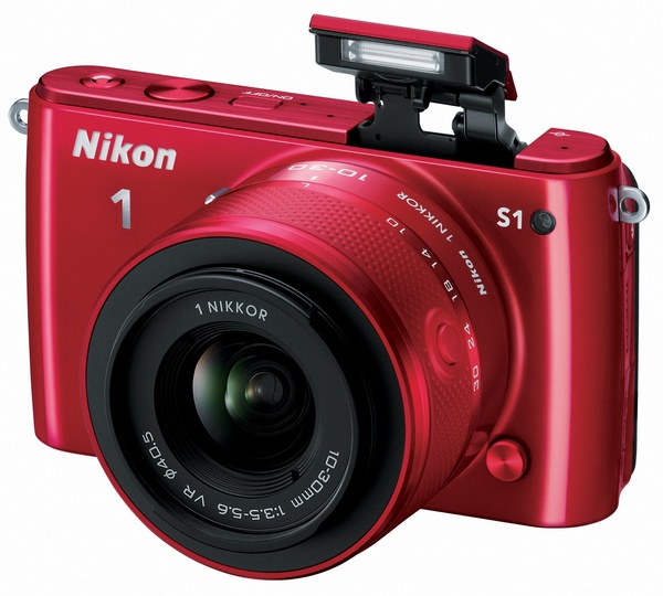 Nikon 1 S1 mirrorless camera red